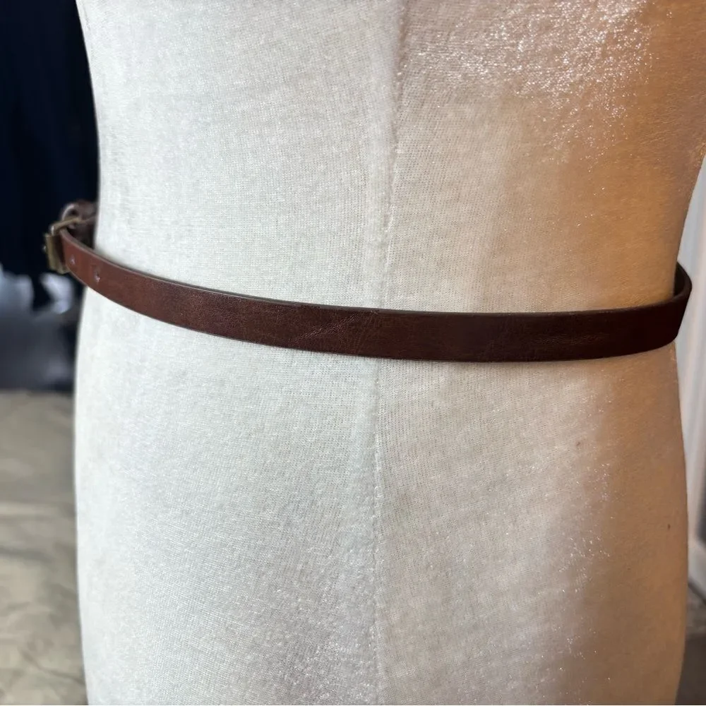 Women’s 1/2” Wide Brown Belt Gold Tone Buckle Size 36” EPC
